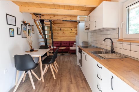 Kitchen or kitchenette, Living room, Dining area