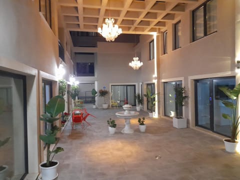 Property building, Patio, Night, Inner courtyard view