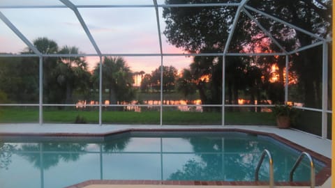 Swimming pool, Sunset
