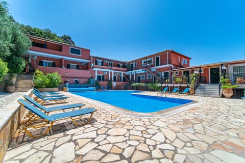Property building, Living room, Swimming pool