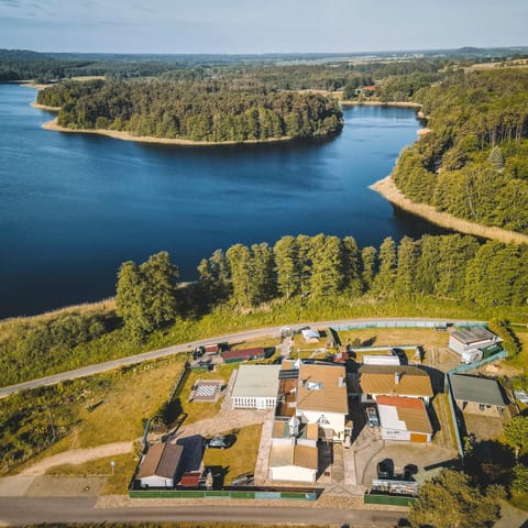 Property building, Natural landscape, Bird's eye view, Lake view