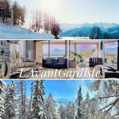 L'AvantGardiste, Spacious 6 bedrooms duplex, panoramic view Apartment in Crans-Montana