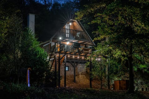 Property building, Night, Natural landscape, Garden, Garden view