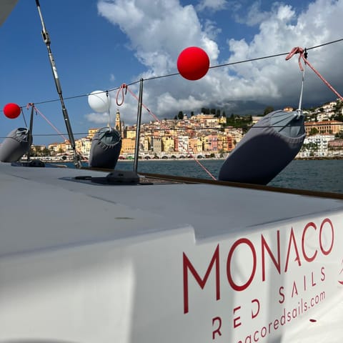 Red Sail Docked boat in Monaco