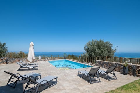 Patio, Sea view, sunbed