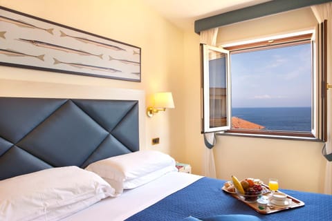Bed, Sea view