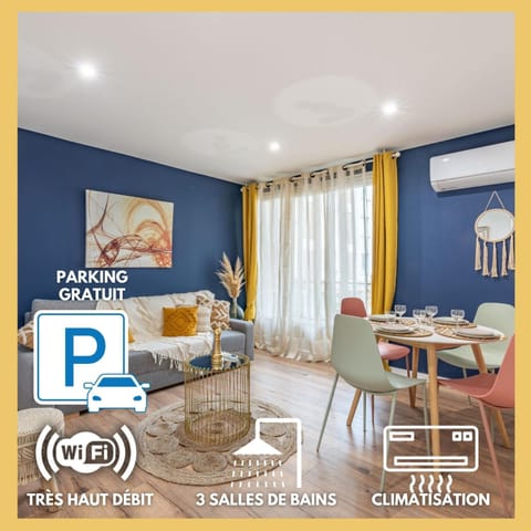 Living room, Seating area, Dining area, air conditioner
