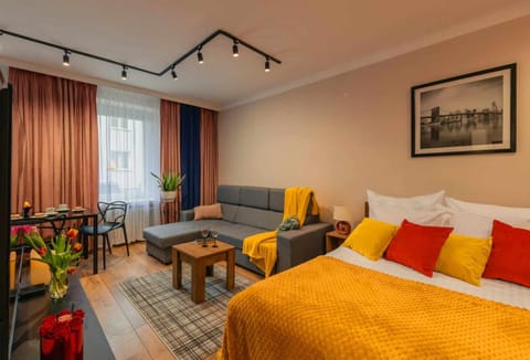 Bed, Living room, Photo of the whole room, Seating area, Bedroom