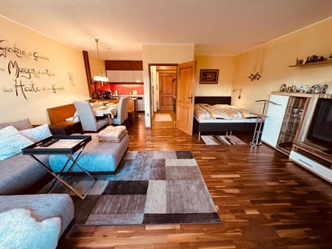 Bed, Living room, Bedroom