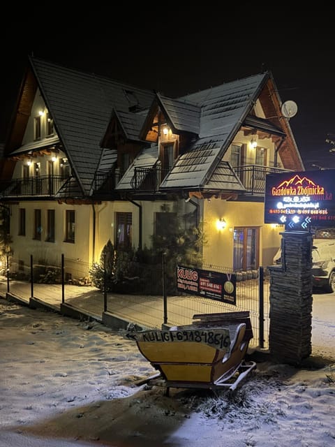 Property building, Night, Winter, Mountain view