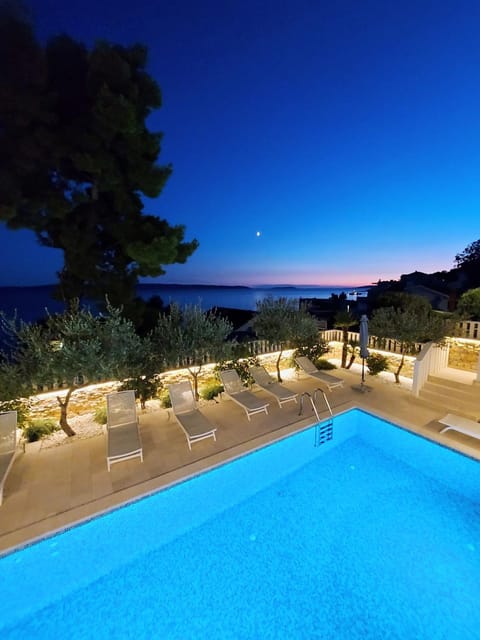 Night, Natural landscape, Pool view, Sea view, Swimming pool