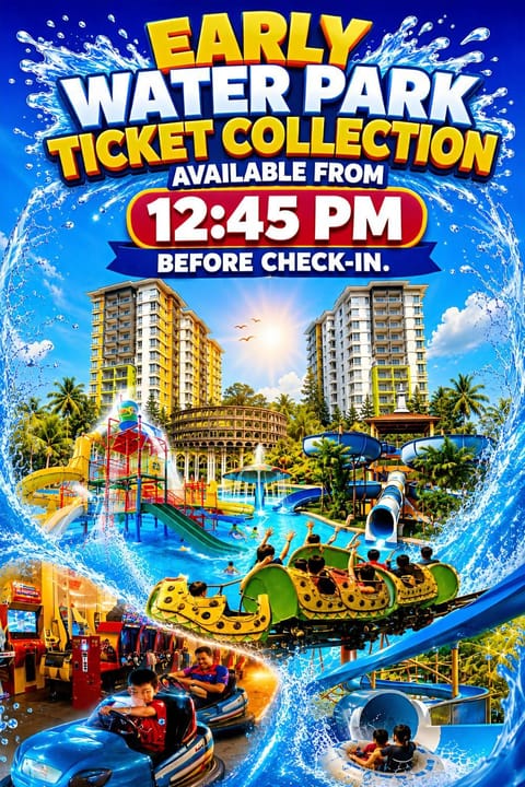 Natural landscape, Aqua park, Text overlay, Pool view, Swimming pool