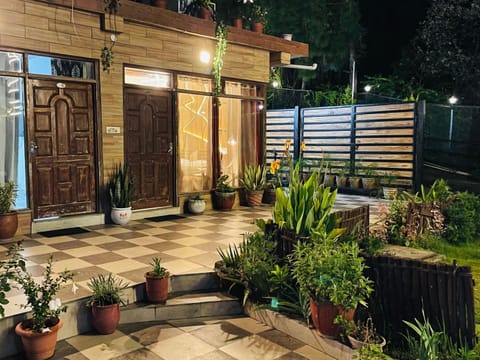 Property building, Patio, Night, Garden, Garden view