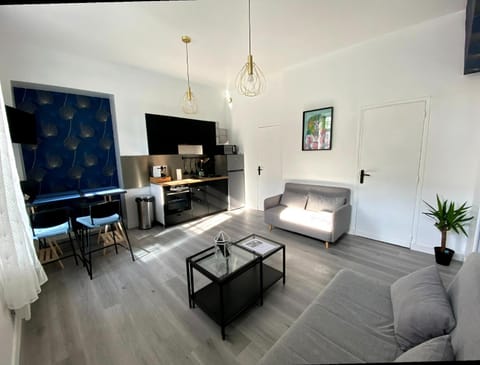 Living room, kitchen