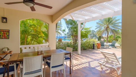 Patio, Garden, Pool view, Sea view