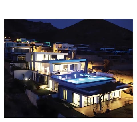 Property building, Night, Natural landscape, Mountain view