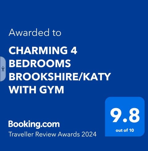 CHARMING 4 BEDROOMS BROOKSHIRE/KATY WITH GYM House in Katy