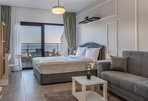 Bed, Natural landscape, Bedroom, Sea view