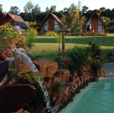 Property building, Spring, Day, Natural landscape, Garden, Garden view, Pool view, Swimming pool