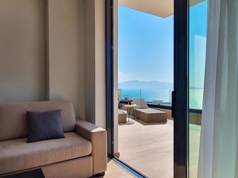 Balcony/Terrace, Living room, Seating area, Sea view