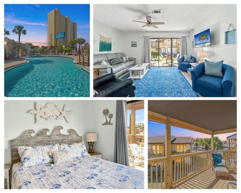 Patio, Bed, View (from property/room), Balcony/Terrace, Living room, Photo of the whole room, Seating area, Bedroom, Pool view, Swimming pool, fireplace, sunbed