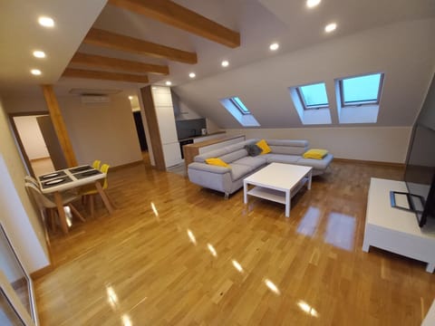 Living room, kitchen