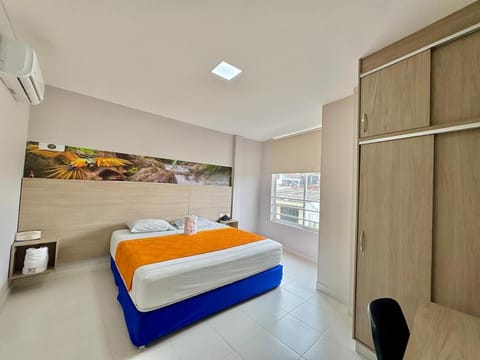 Bed, air conditioner