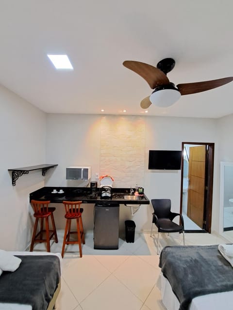 Photo of the whole room, Bedroom, microwave, minibar