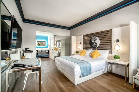 Bed, TV and multimedia, Photo of the whole room, hair dresser