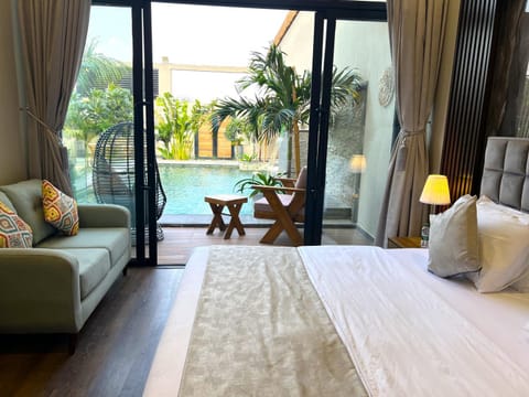 Bed, Garden view, Pool view, Swimming pool