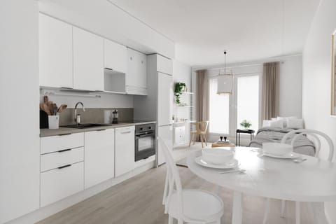 Kitchen or kitchenette, Living room, Dining area