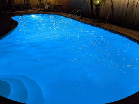 Night, Pool view, Swimming pool
