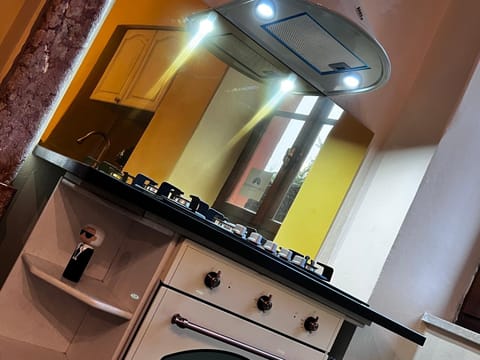 Coffee/tea facilities, Kitchen or kitchenette, Living room, Dining area, Food, Mountain view, dishwasher, fireplace, minibar, oven, pet friendly, stove