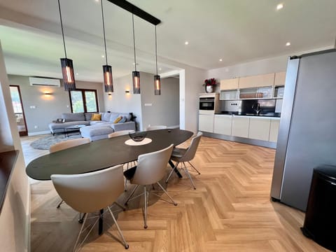 Kitchen or kitchenette, Dining area, oven, stove