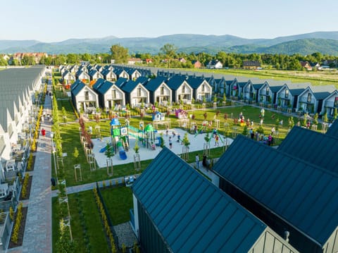Property building, Spring, Natural landscape, Bird's eye view, Mountain view