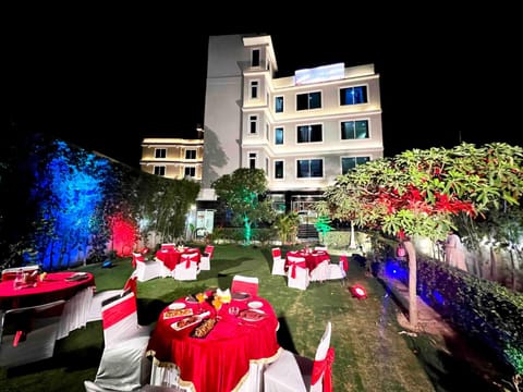 Property building, Night, Garden view