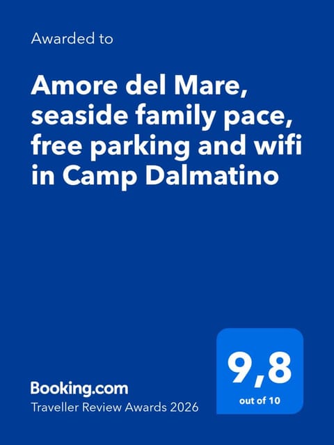 Amore del Mare, seaside family pace, free parking and wifi in Camp Dalmatino House in Šibenik-Knin County, Croatia