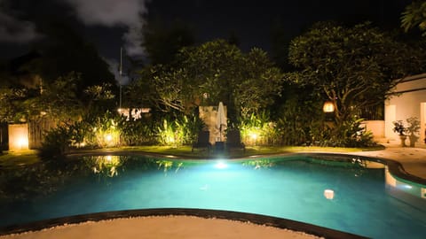 Night, Garden, Garden, Garden view, Pool view, Swimming pool