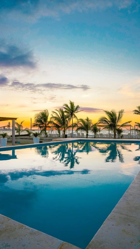 Swimming pool, Sunset
