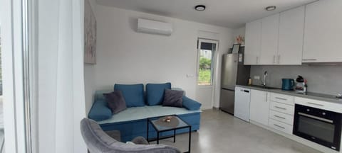 Kitchen or kitchenette, Living room, Seating area, Dining area, oven, air conditioner