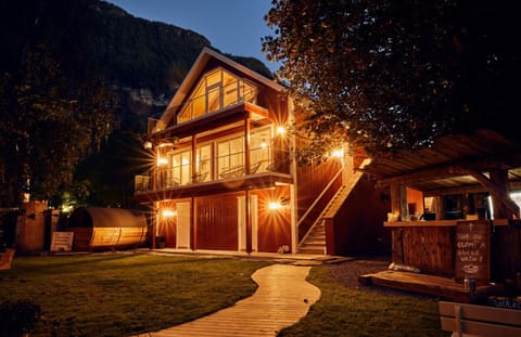 Property building, Night, Natural landscape, Garden, Garden view