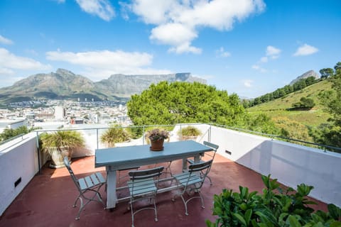 Property building, Patio, Day, Natural landscape, View (from property/room), Balcony/Terrace, Living room, Seating area, Mountain view