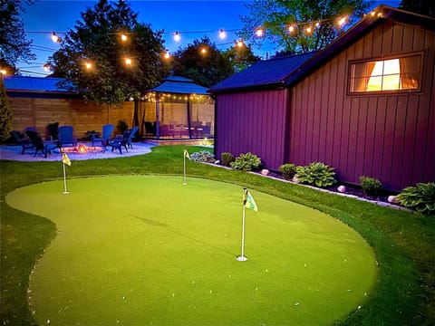 Night, Garden, Minigolf, fireplace