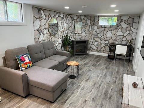 Living room, fireplace