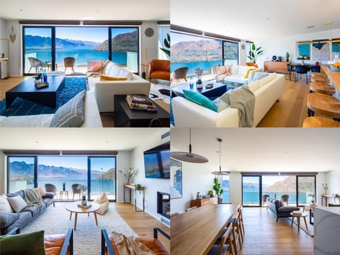 Communal lounge/ TV room, Natural landscape, TV and multimedia, Living room, Lake view, Mountain view