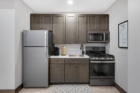 Kitchen or kitchenette, oven, stove