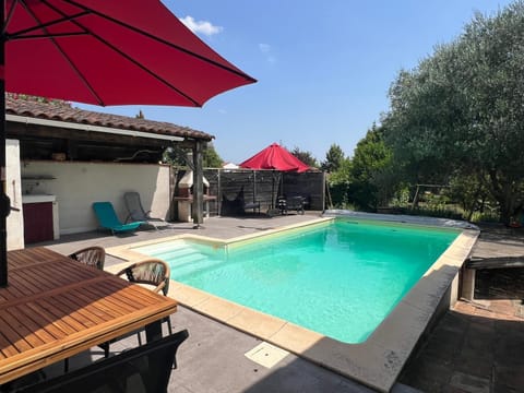 Patio, BBQ facilities, Swimming pool