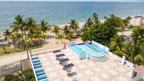 Property building, Bird's eye view, Beach, Swimming pool