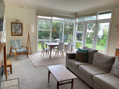 Living room, Dining area, Garden view