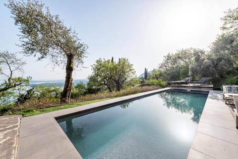 Property building, Living room, Swimming pool